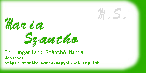 maria szantho business card