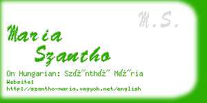 maria szantho business card